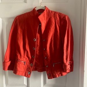 Orange W by Worth Cotton/Linen Blend Blazer